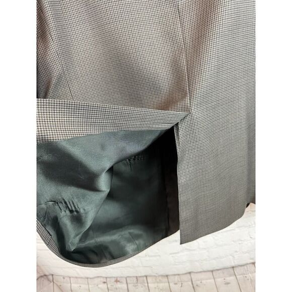 STAFFORD gray check houndstooth 100% wool mens suit jacket size 44R - Picture 9 of 13